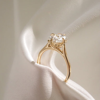 Round Halo, Pave & Split Shank Engagement Ring – 1.93 CT Lab Grown Diamond