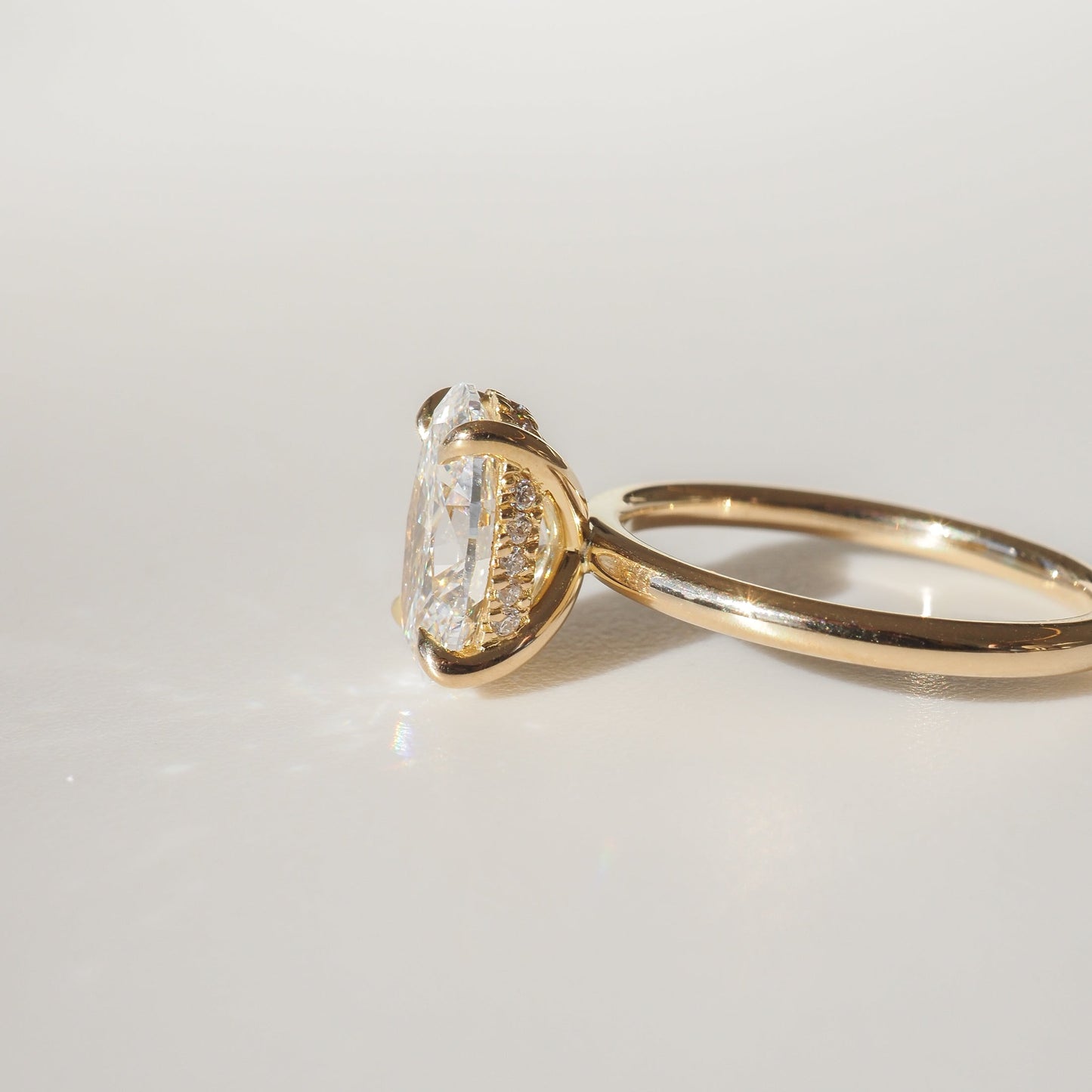 Round Halo, Pave & Split Shank Engagement Ring – 1.93 CT Lab Grown Diamond