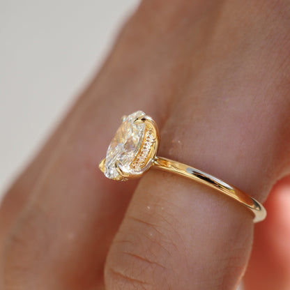 Round Halo, Pave & Split Shank Engagement Ring – 1.93 CT Lab Grown Diamond