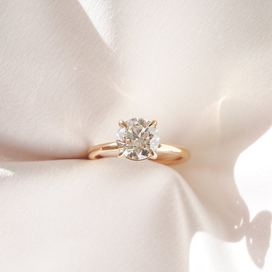 Round Halo, Pave & Split Shank Engagement Ring – 1.93 CT Lab Grown Diamond