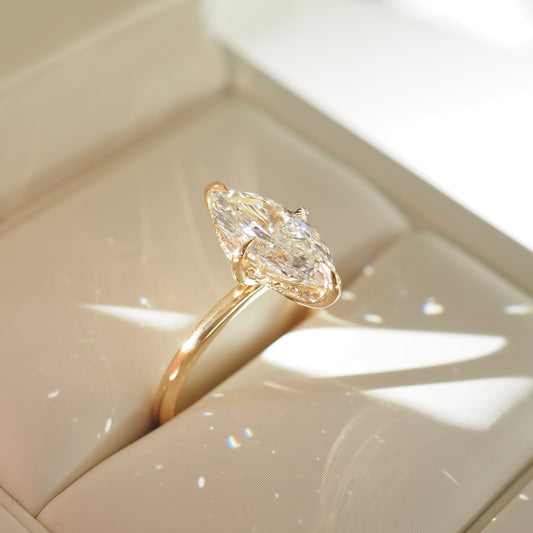 Round Halo, Pave & Split Shank Engagement Ring – 1.93 CT Lab Grown Diamond