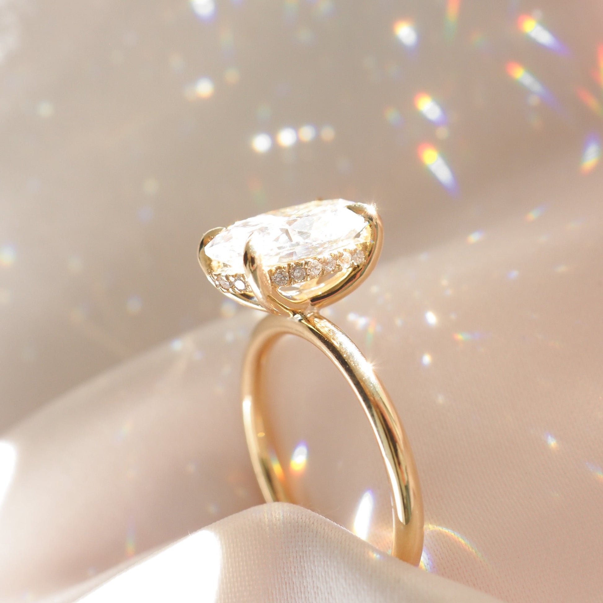 Round Halo, Pave & Split Shank Engagement Ring – 1.93 CT Lab Grown Diamond