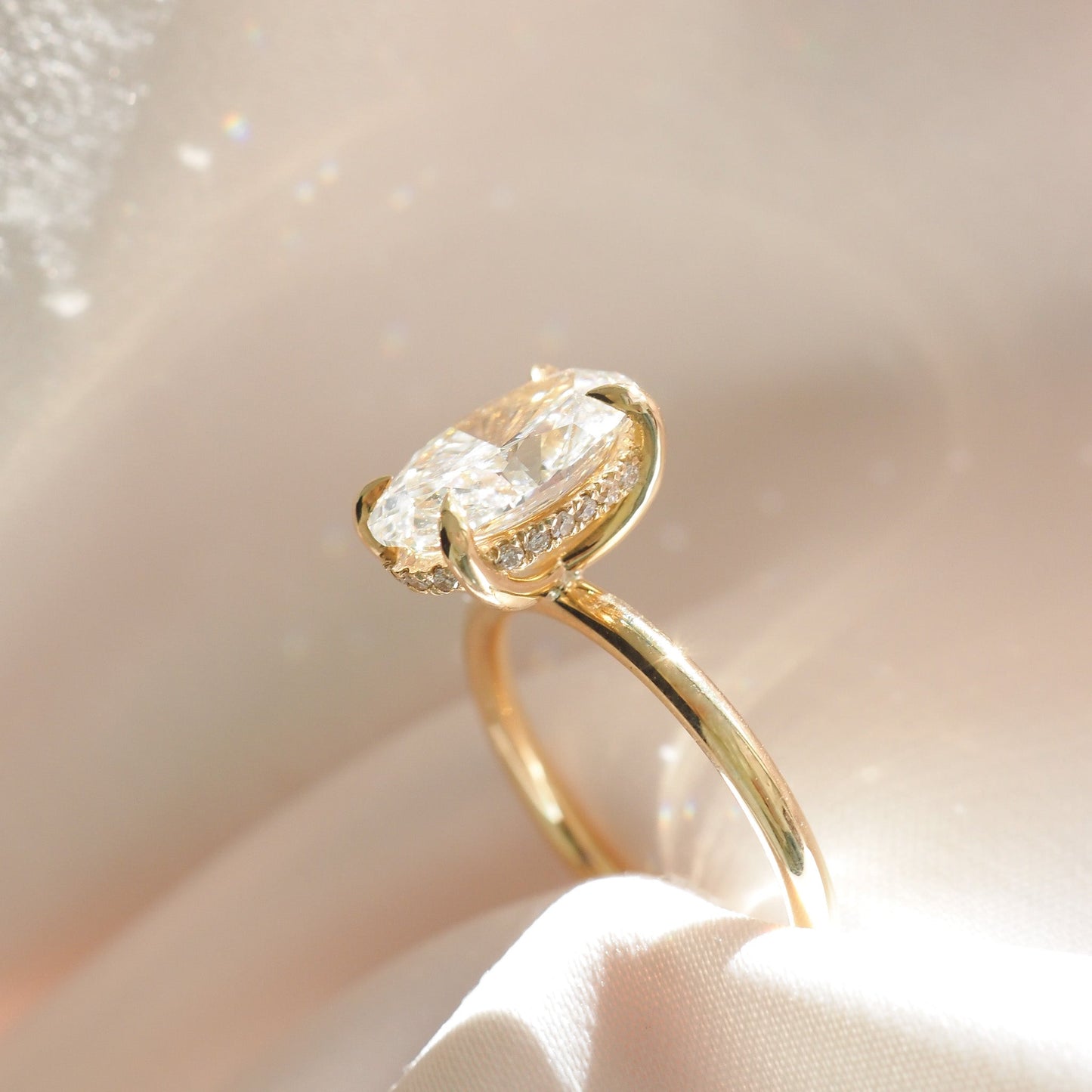 Round Halo, Pave & Split Shank Engagement Ring – 1.93 CT Lab Grown Diamond