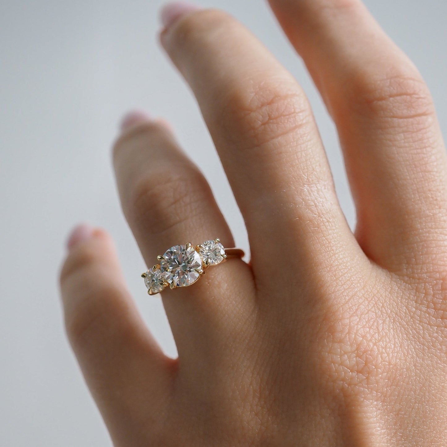 Round Halo, Pave & Split Shank Engagement Ring – 1.93 CT Lab Grown Diamond