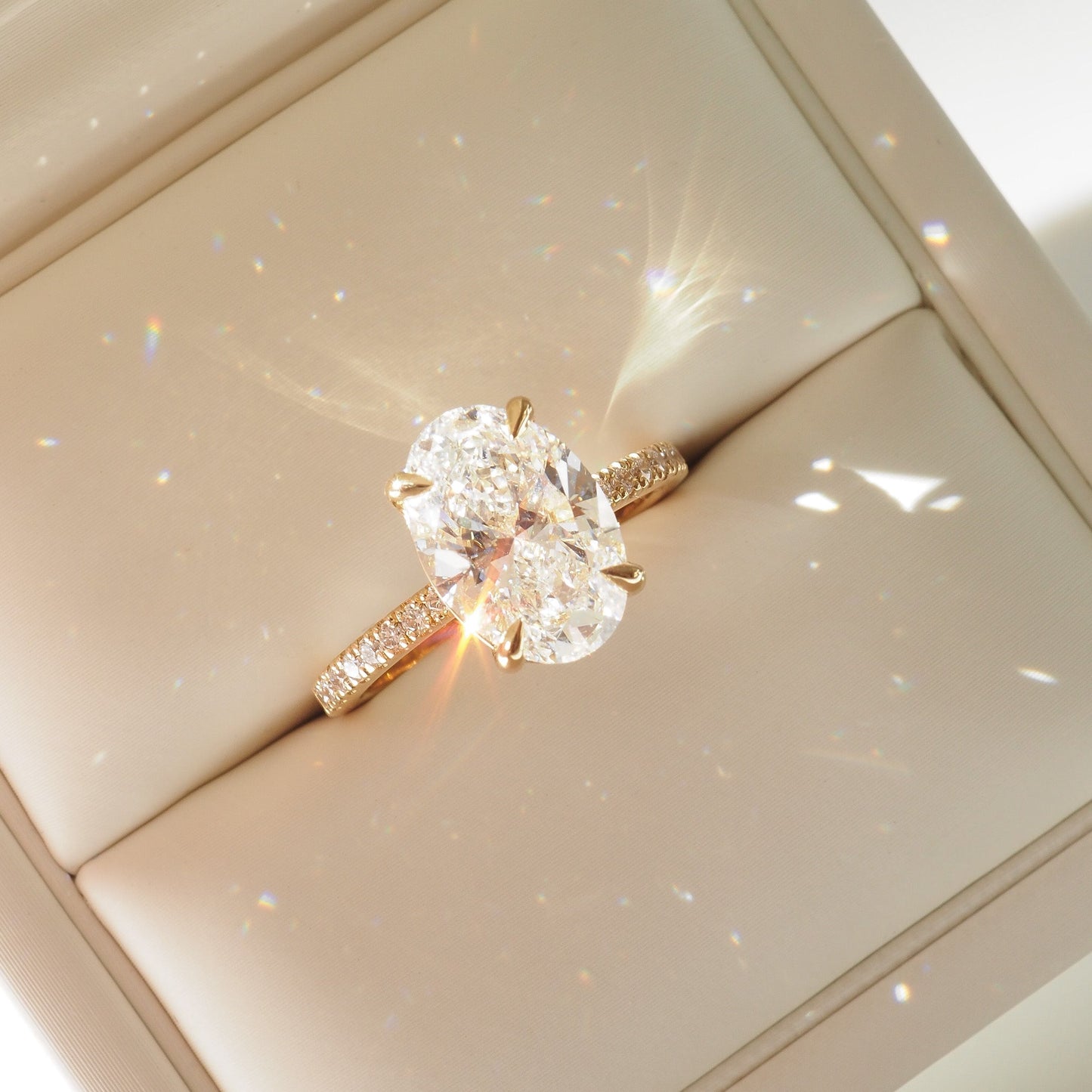 Round Halo, Pave & Split Shank Engagement Ring – 1.93 CT Lab Grown Diamond