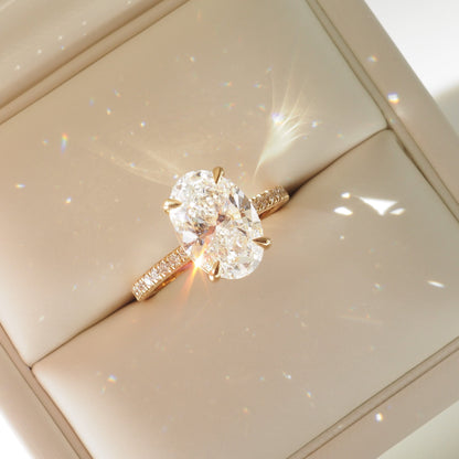 Round Halo, Pave & Split Shank Engagement Ring – 1.93 CT Lab Grown Diamond