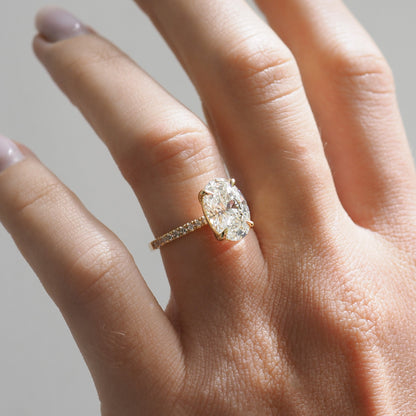 Round Halo, Pave & Split Shank Engagement Ring – 1.93 CT Lab Grown Diamond