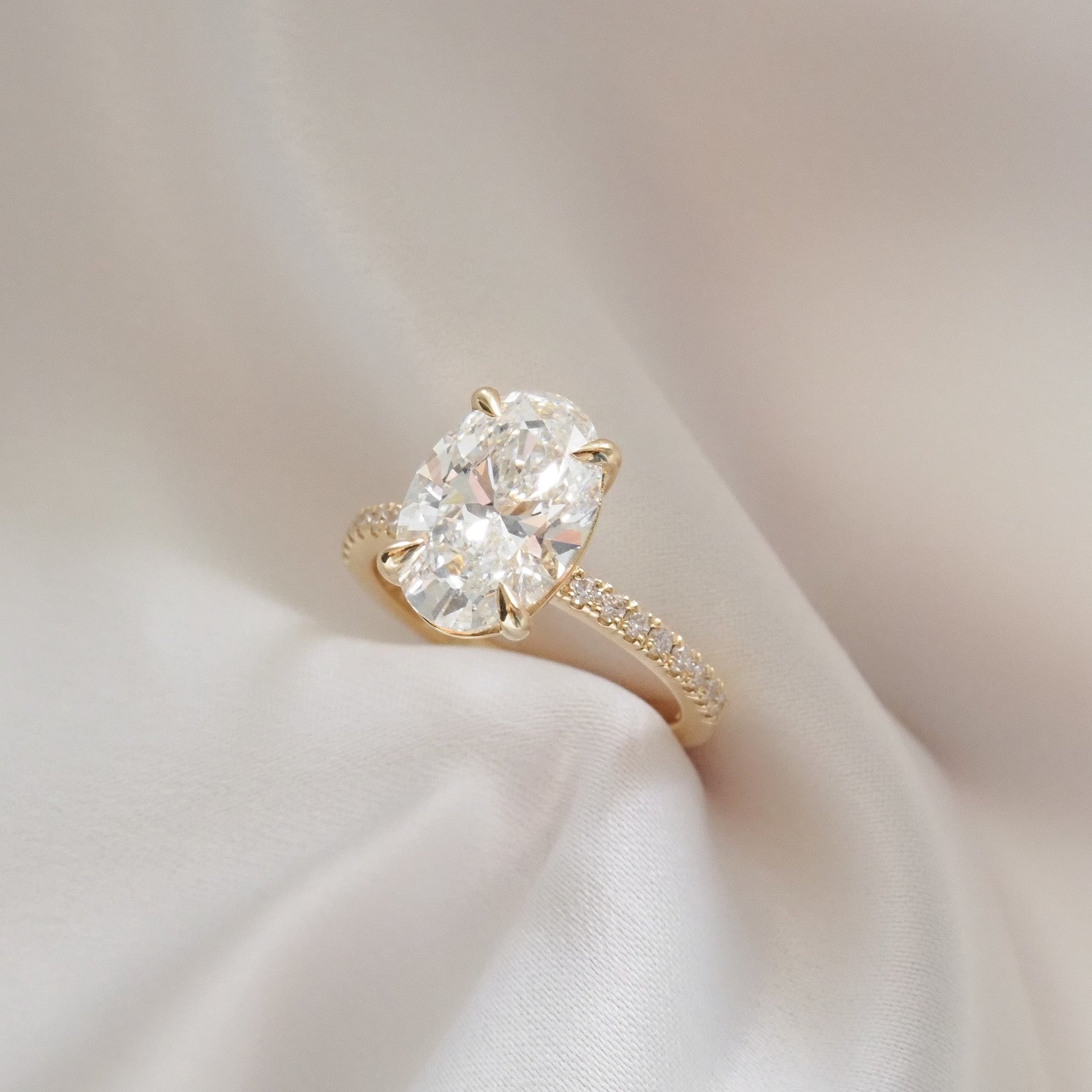 Round Halo, Pave & Split Shank Engagement Ring – 1.93 CT Lab Grown Diamond