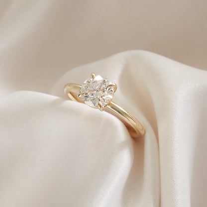 Round Halo, Pave & Split Shank Engagement Ring – 1.93 CT Lab Grown Diamond