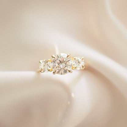 Round Halo, Pave & Split Shank Engagement Ring – 1.93 CT Lab Grown Diamond