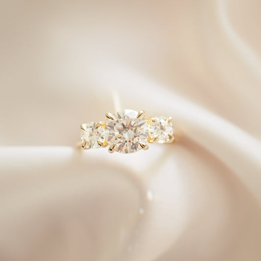 Round Halo, Pave & Split Shank Engagement Ring – 1.93 CT Lab Grown Diamond