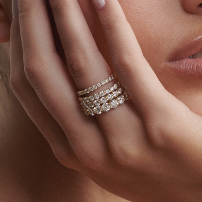 0.35 TCW Round Diamond Curved Pave DEF/VVS Lab Grown Wedding Band