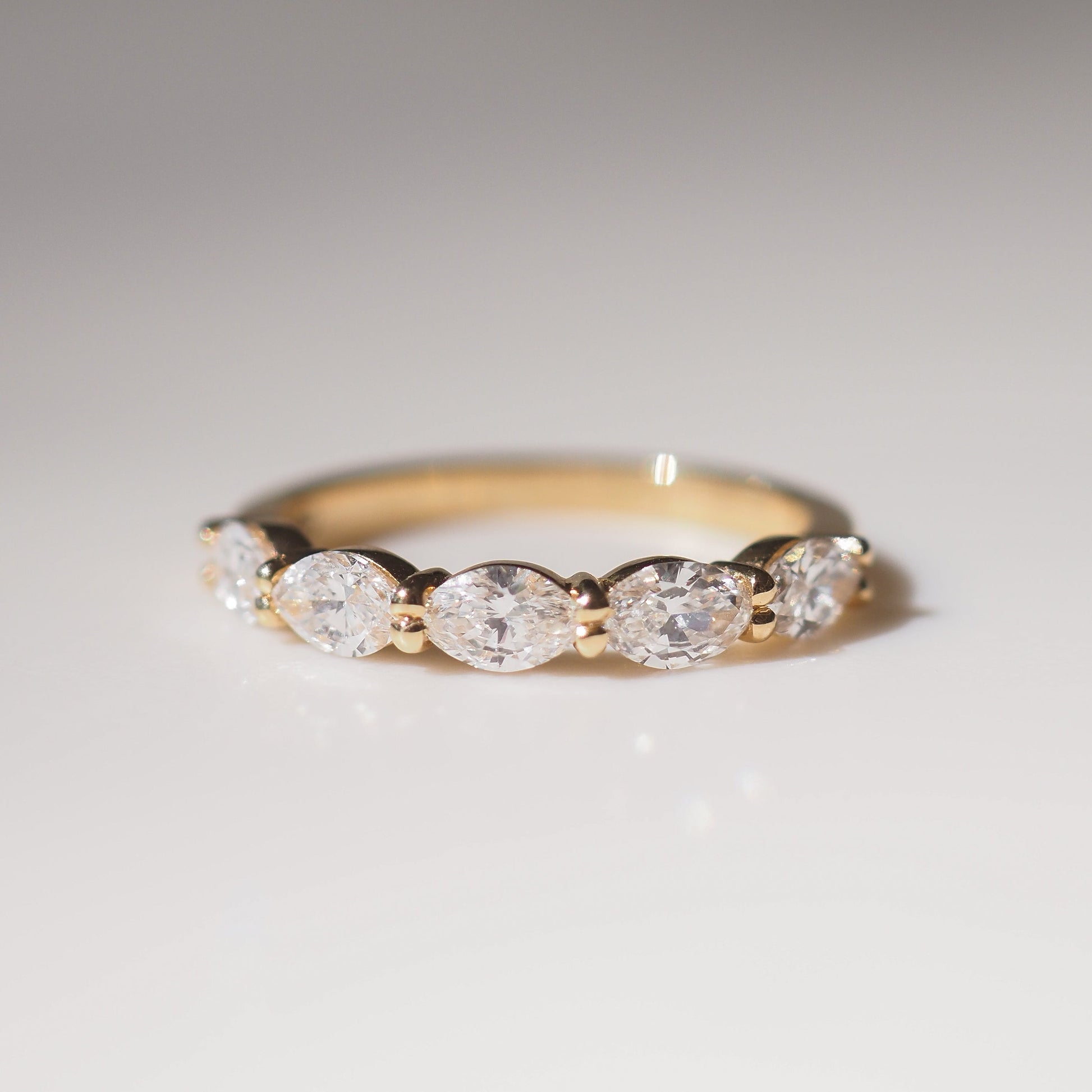 0.35 TCW Round Diamond Curved Pave DEF/VVS Lab Grown Wedding Band