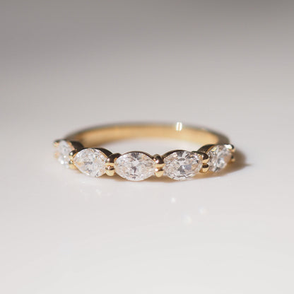 0.35 TCW Round Diamond Curved Pave DEF/VVS Lab Grown Wedding Band