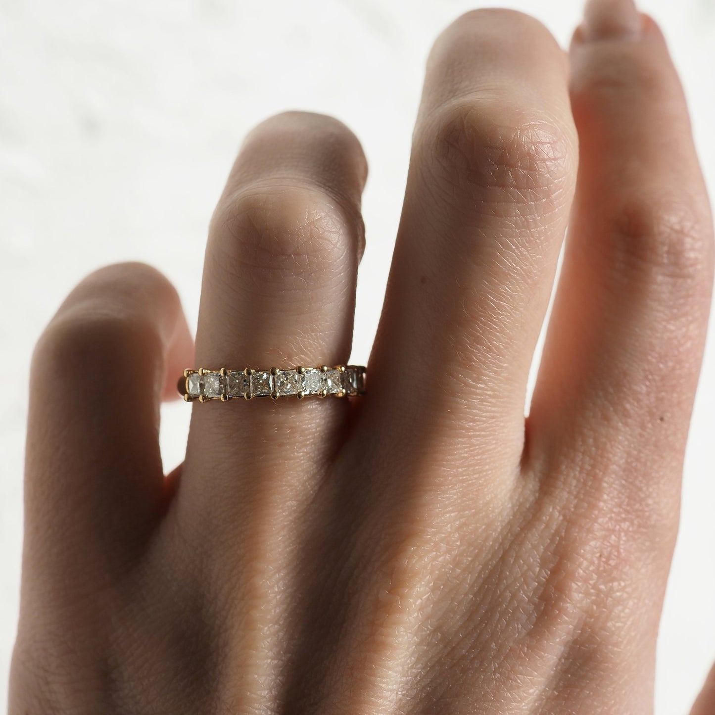0.35 TCW Round Diamond Curved Pave DEF/VVS Lab Grown Wedding Band