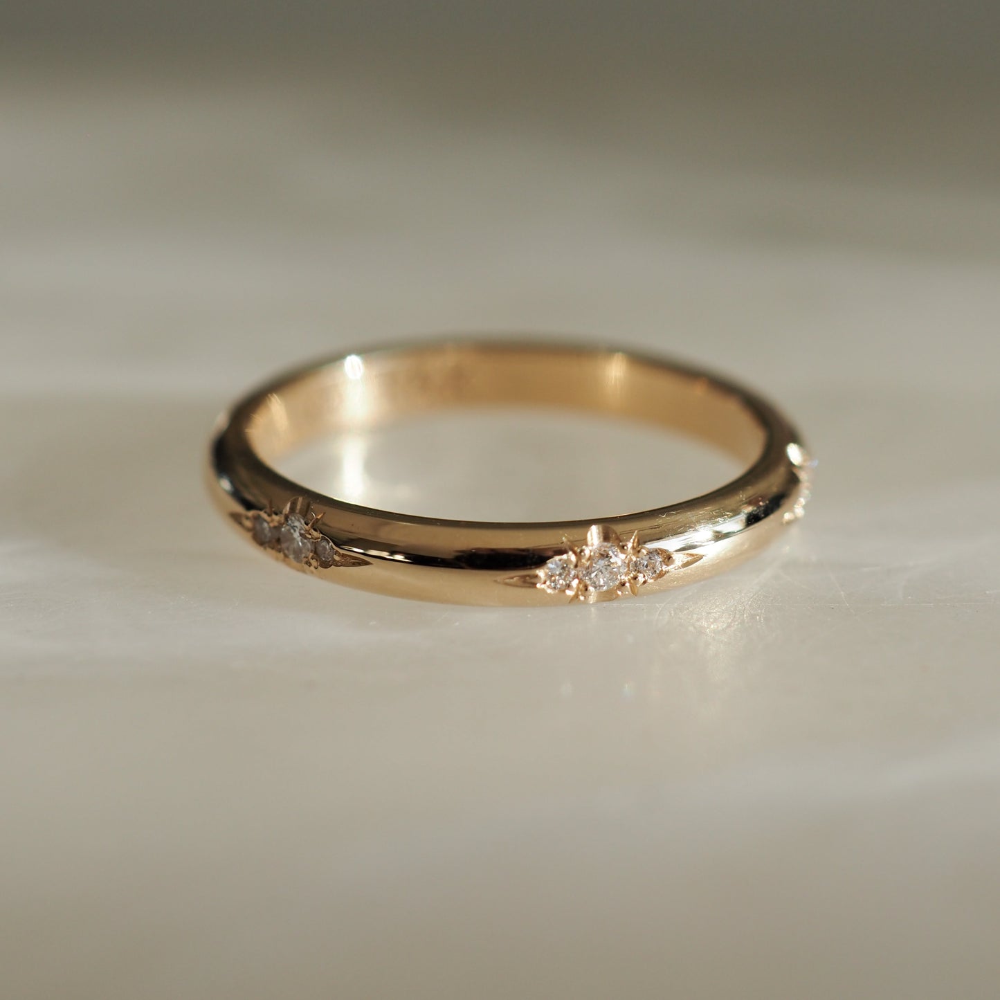 0.35 TCW Round Diamond Curved Pave DEF/VVS Lab Grown Wedding Band