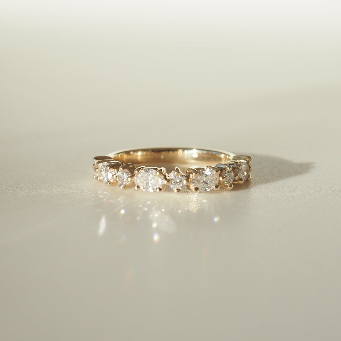 0.35 TCW Round Diamond Curved Pave DEF/VVS Lab Grown Wedding Band