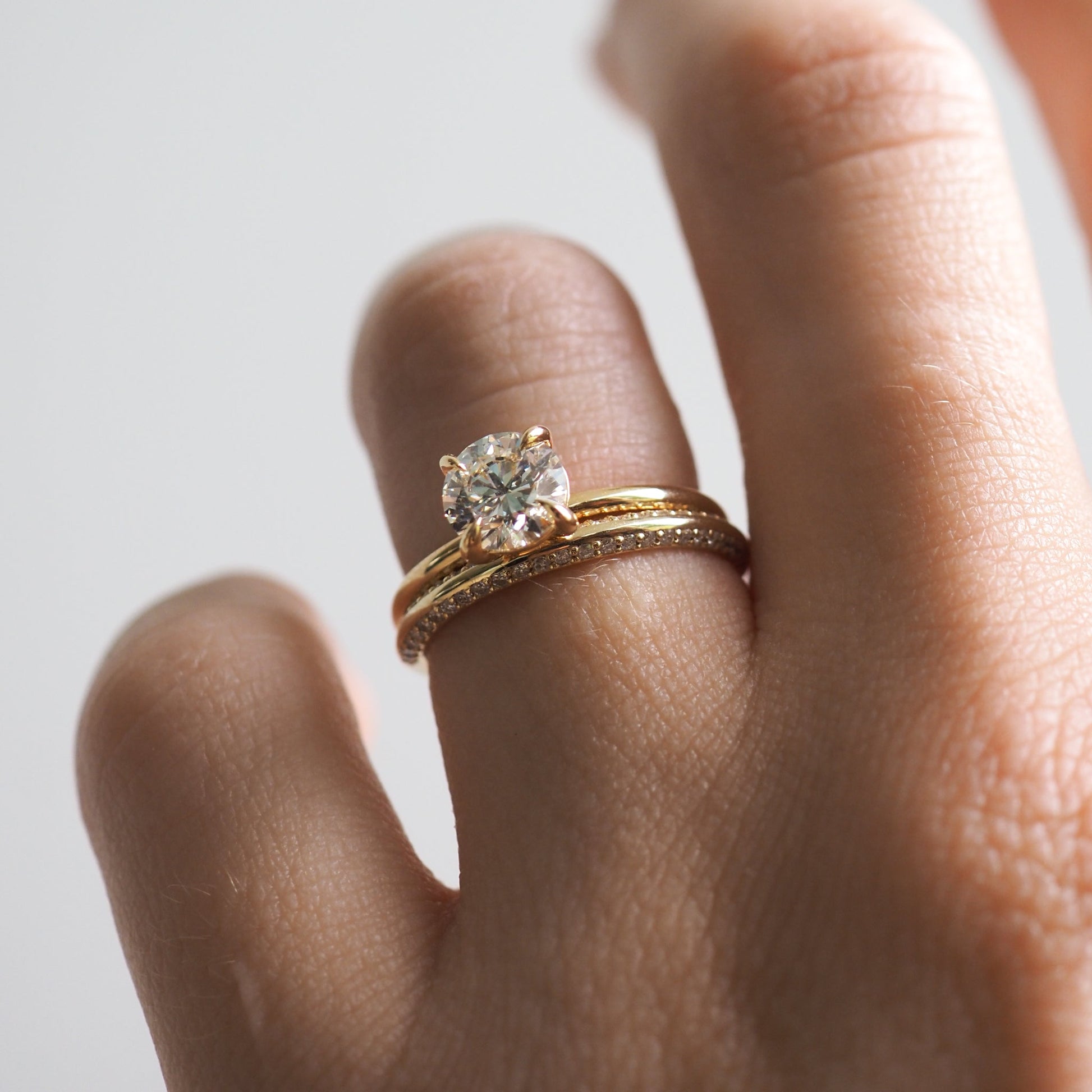0.35 TCW Round Diamond Curved Pave DEF/VVS Lab Grown Wedding Band