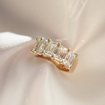 0.35 TCW Round Diamond Curved Pave DEF/VVS Lab Grown Wedding Band