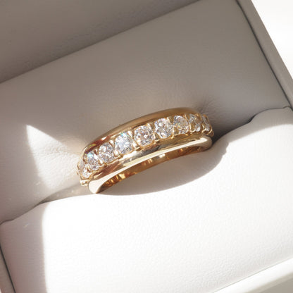 0.35 TCW Round Diamond Curved Pave DEF/VVS Lab Grown Wedding Band