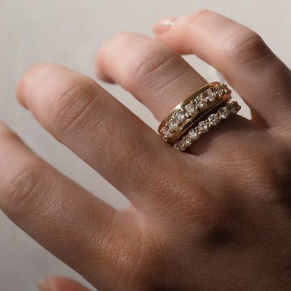 0.35 TCW Round Diamond Curved Pave DEF/VVS Lab Grown Wedding Band