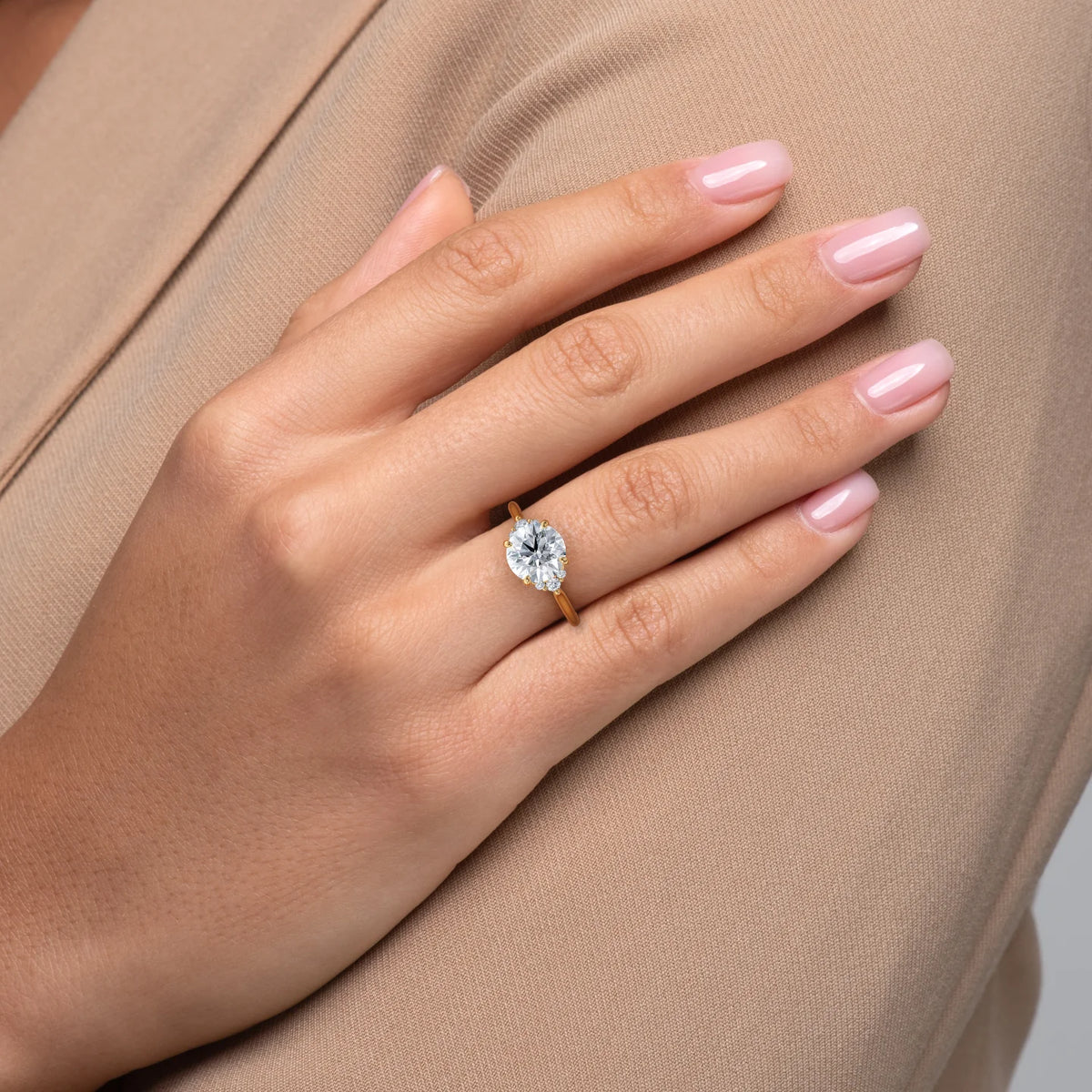 Asscher Three Stones Engagement Ring – 5.75 CT Moissanite Diamond