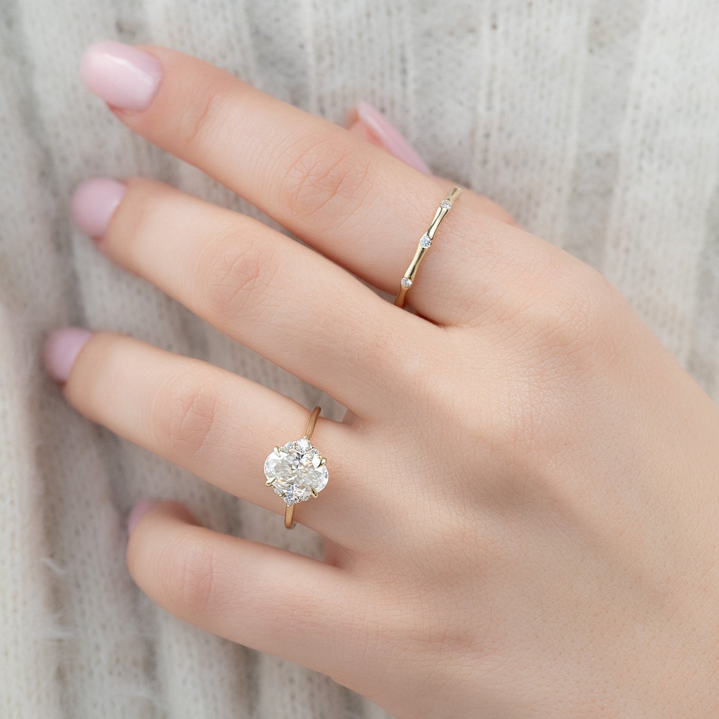 Asscher Three Stones Engagement Ring – 5.75 CT Moissanite Diamond