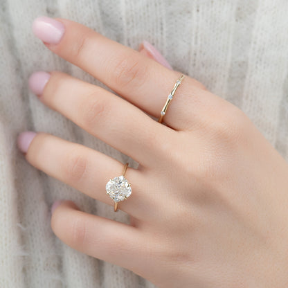 Asscher Three Stones Engagement Ring – 5.75 CT Moissanite Diamond