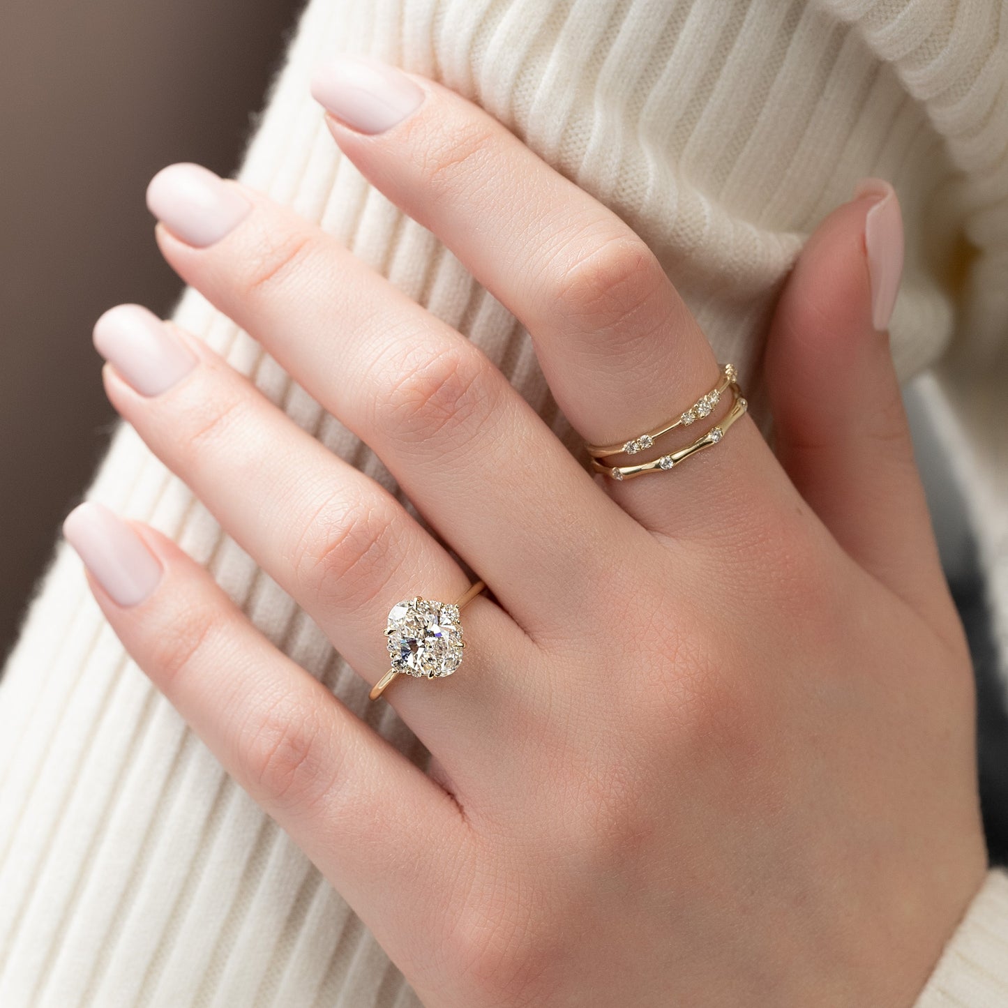 Asscher Three Stones Engagement Ring – 5.75 CT Moissanite Diamond