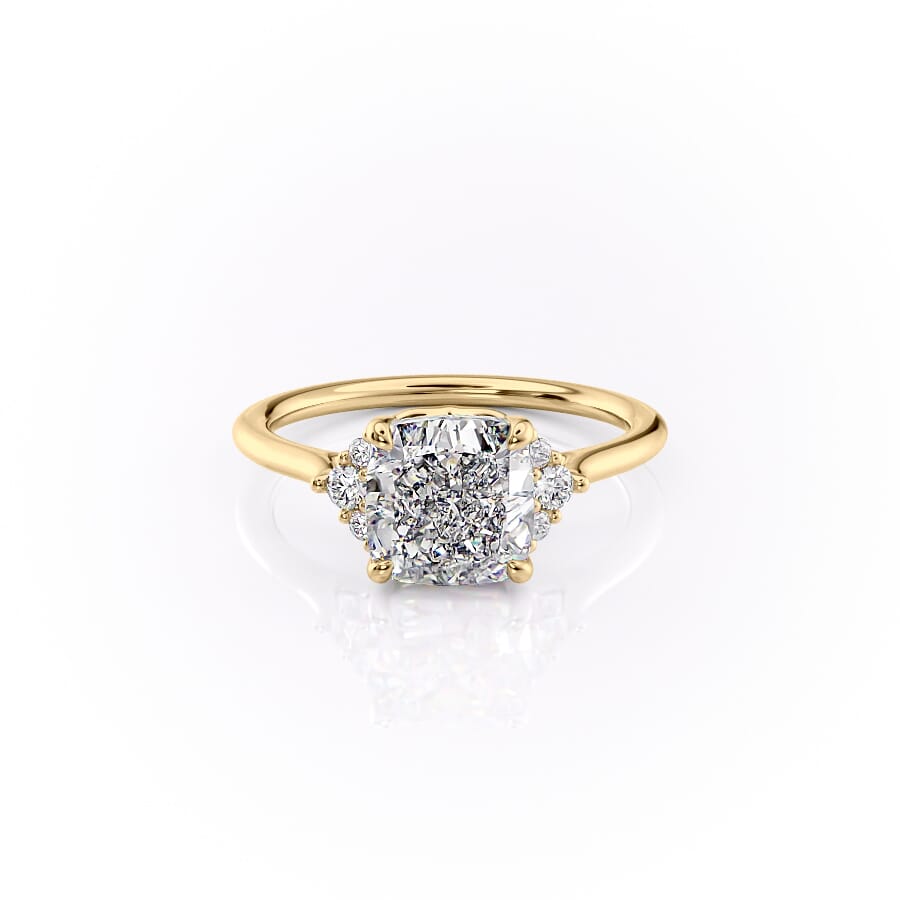 Asscher Three Stones Engagement Ring – 5.75 CT Moissanite Diamond
