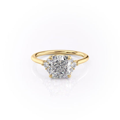 Asscher Three Stones Engagement Ring – 5.75 CT Moissanite Diamond
