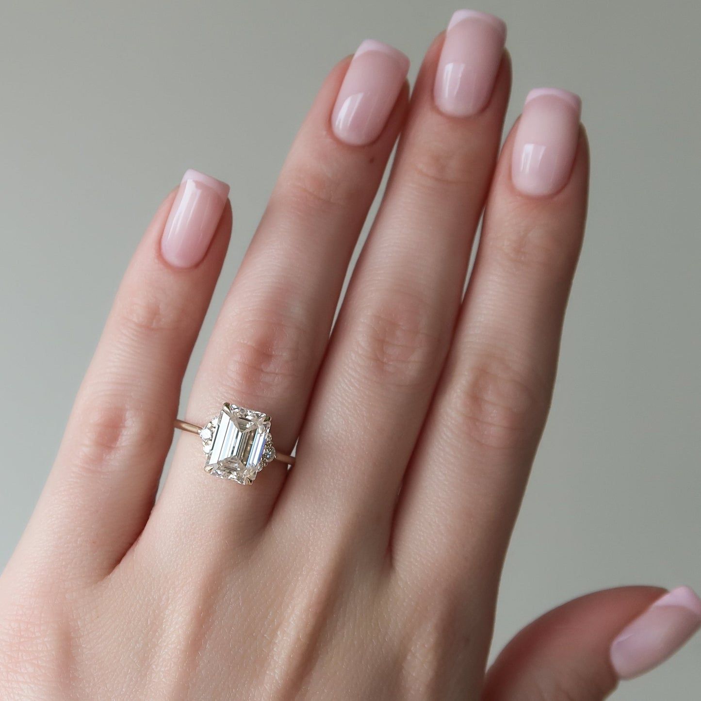 Asscher Three Stones Engagement Ring – 5.75 CT Moissanite Diamond