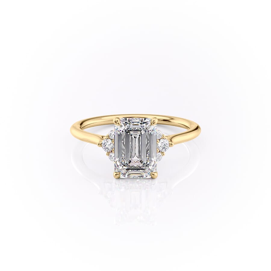 Asscher Three Stones Engagement Ring – 5.75 CT Moissanite Diamond