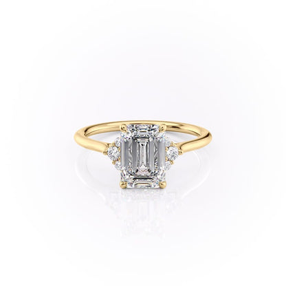 Asscher Three Stones Engagement Ring – 5.75 CT Moissanite Diamond