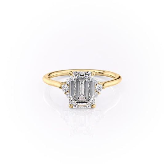 Asscher Three Stones Engagement Ring – 5.75 CT Moissanite Diamond