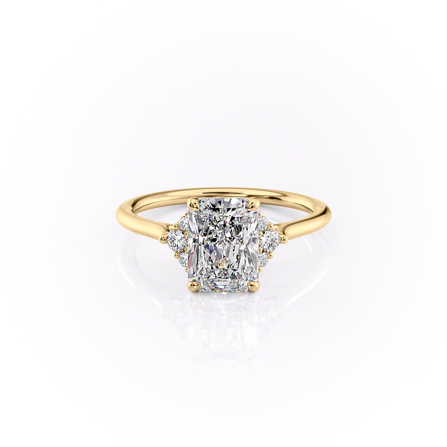 Asscher Three Stones Engagement Ring – 5.75 CT Moissanite Diamond