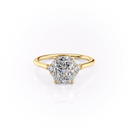 Asscher Three Stones Engagement Ring – 5.75 CT Moissanite Diamond