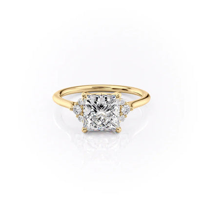 Asscher Three Stones Engagement Ring – 5.75 CT Moissanite Diamond