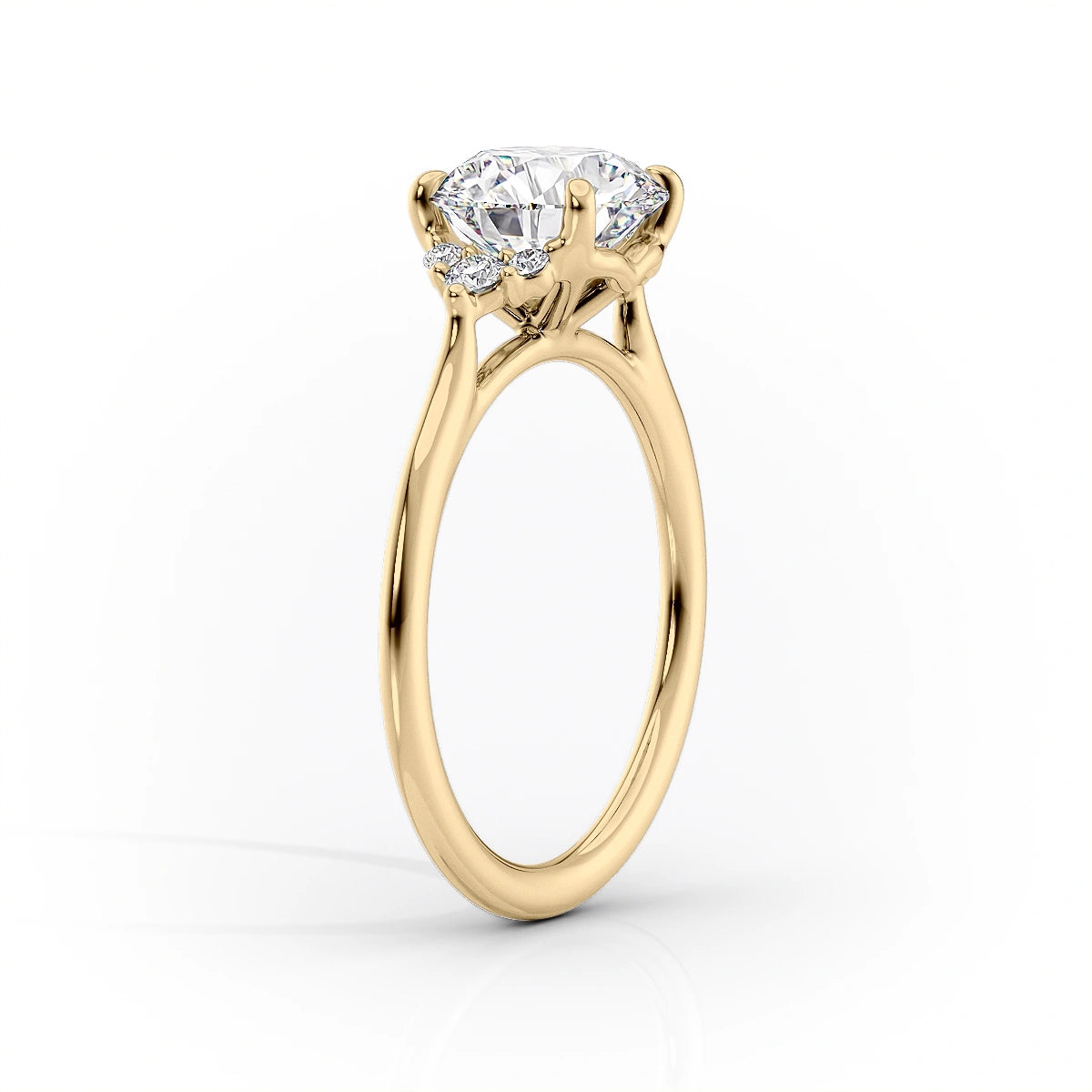 Asscher Three Stones Engagement Ring – 5.75 CT Moissanite Diamond