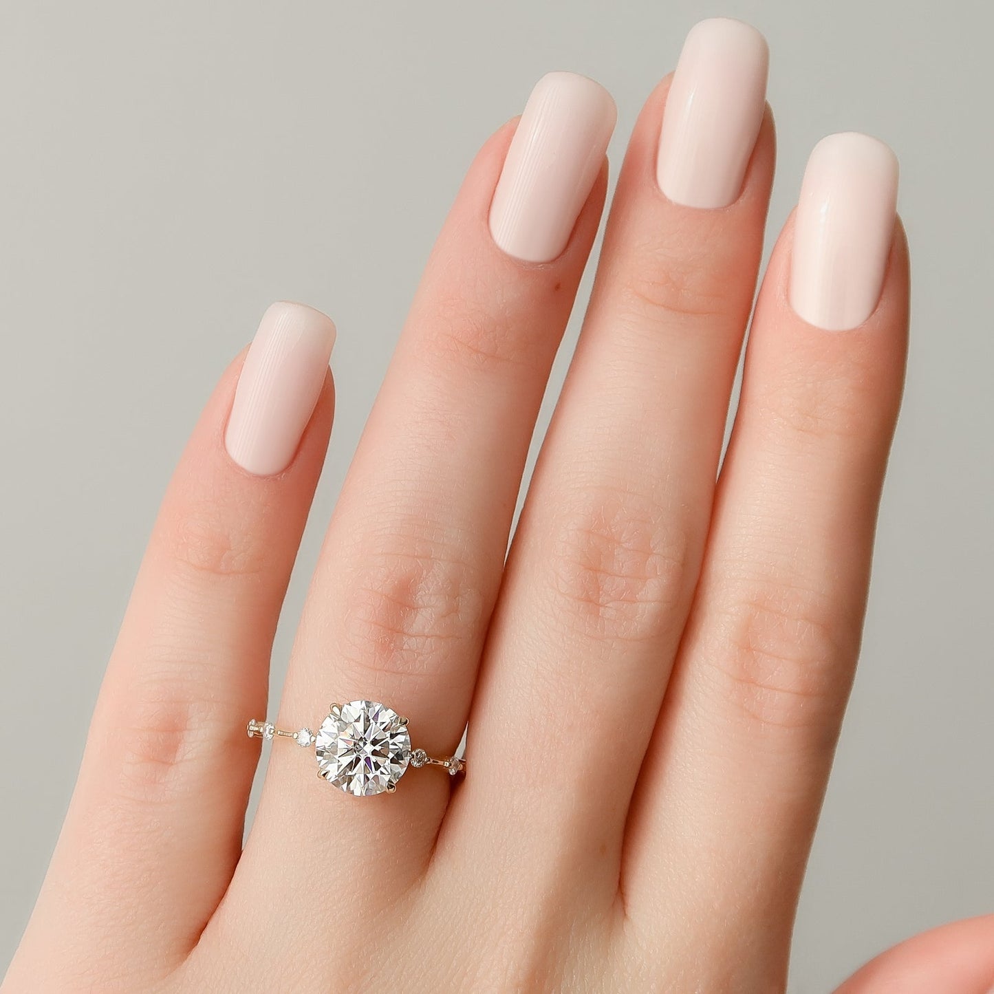 Asscher Three Stones Engagement Ring – 5.75 CT Moissanite Diamond