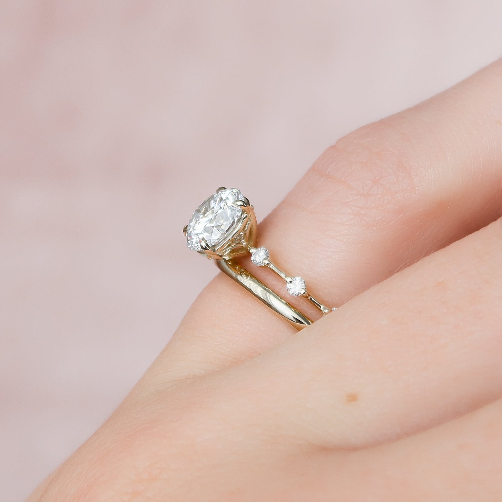 Asscher Three Stones Engagement Ring – 5.75 CT Moissanite Diamond