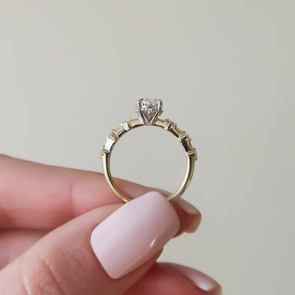 Asscher Three Stones Engagement Ring – 5.75 CT Moissanite Diamond