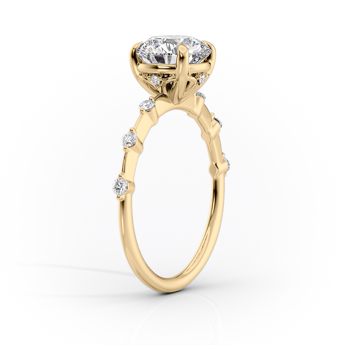 Asscher Three Stones Engagement Ring – 5.75 CT Moissanite Diamond