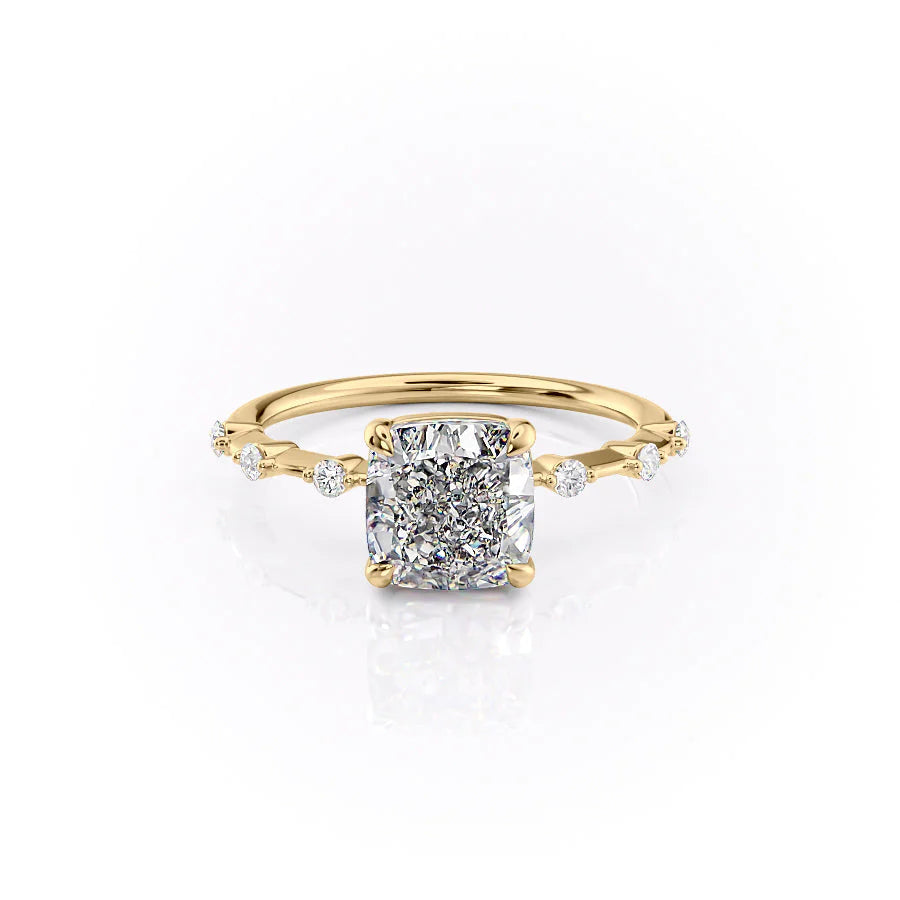 Asscher Three Stones Engagement Ring – 5.75 CT Moissanite Diamond