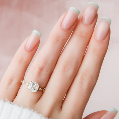 Asscher Three Stones Engagement Ring – 5.75 CT Moissanite Diamond