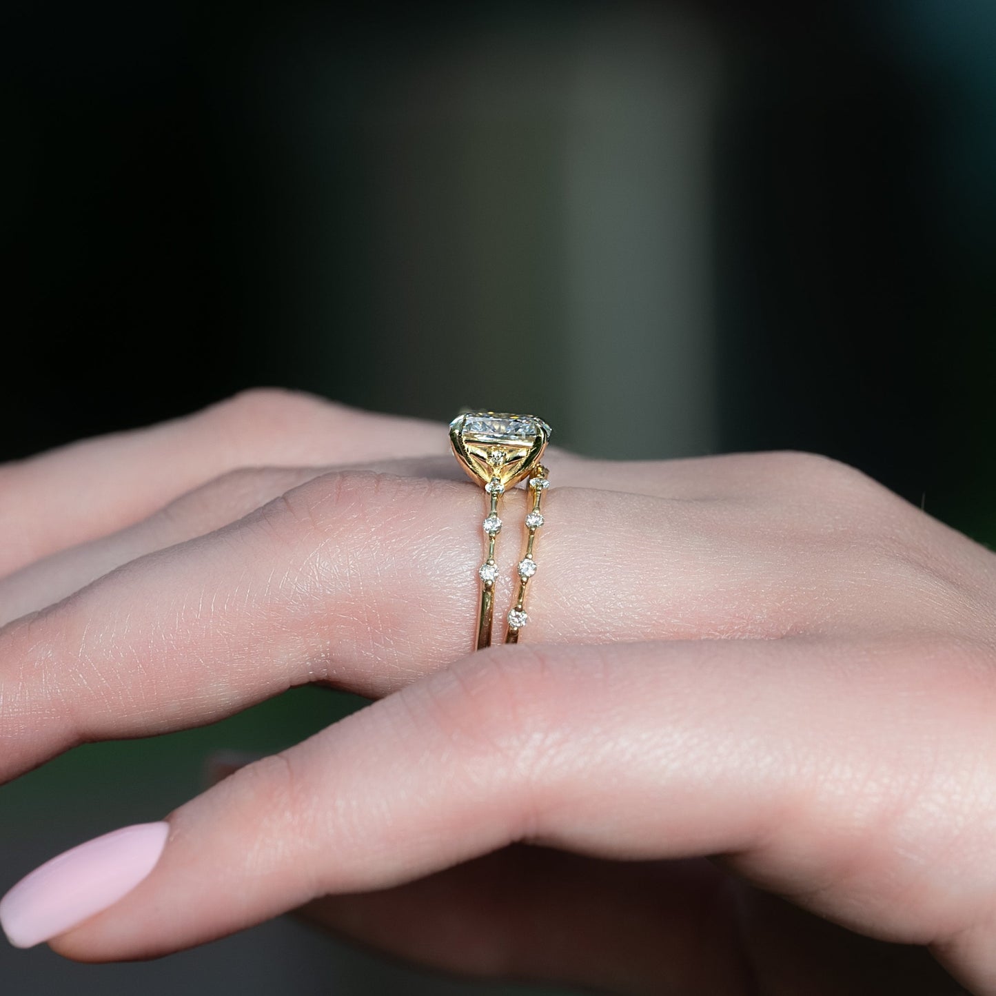 Asscher Three Stones Engagement Ring – 5.75 CT Moissanite Diamond