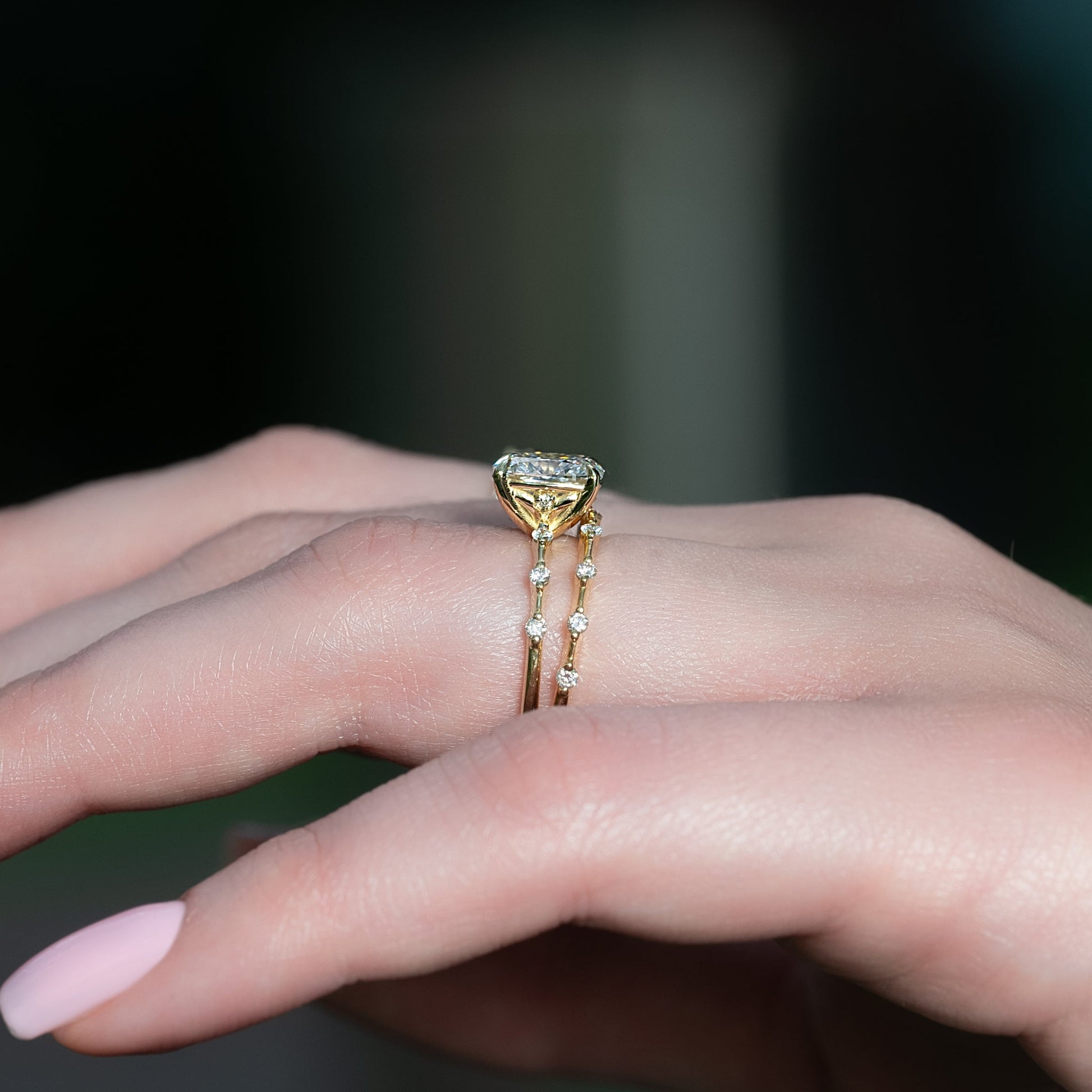 Asscher Three Stones Engagement Ring – 5.75 CT Moissanite Diamond