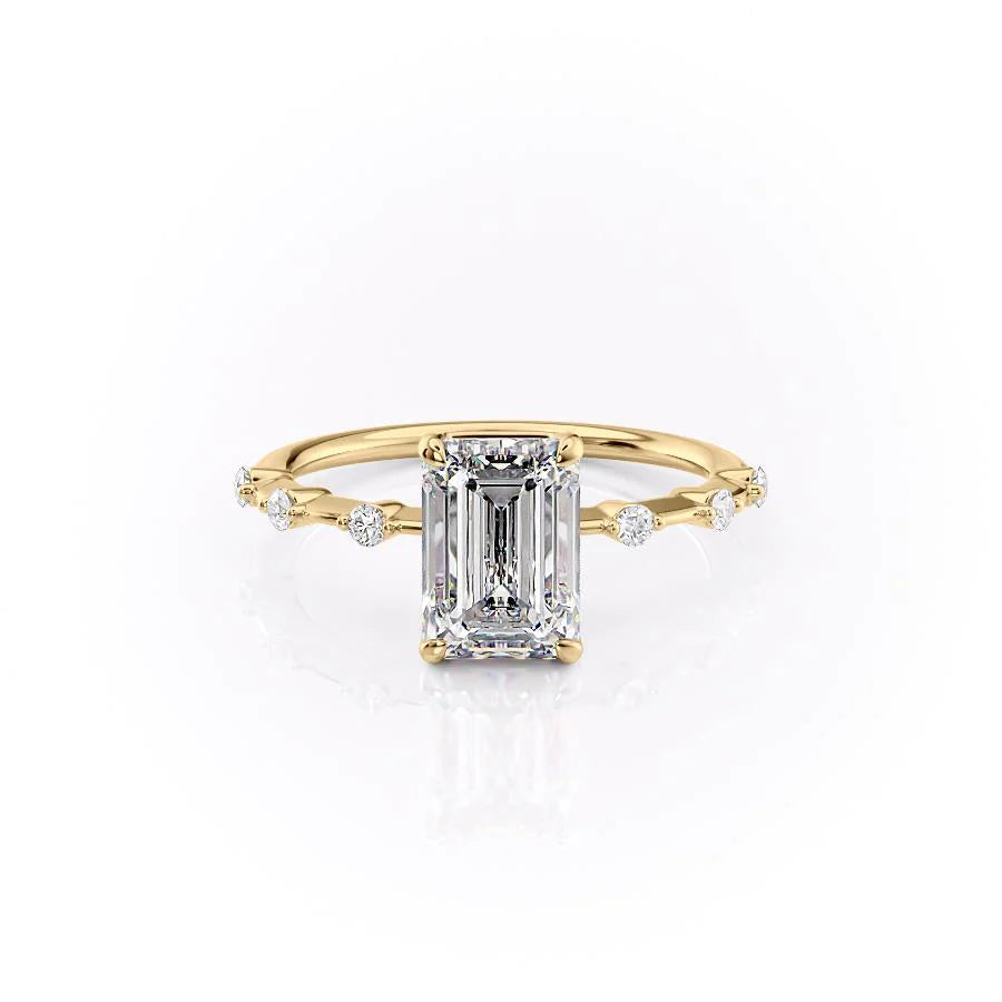 Asscher Three Stones Engagement Ring – 5.75 CT Moissanite Diamond