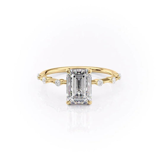Asscher Three Stones Engagement Ring – 5.75 CT Moissanite Diamond