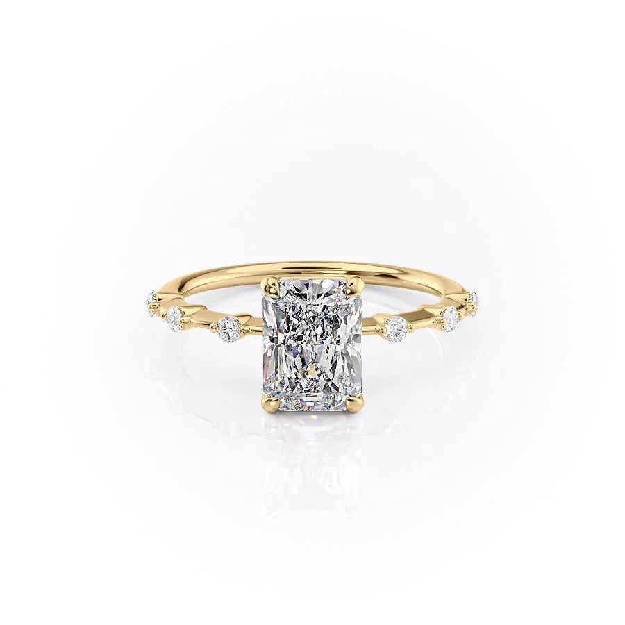 Asscher Three Stones Engagement Ring – 5.75 CT Moissanite Diamond